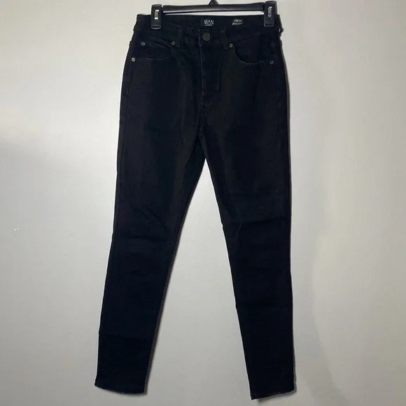 BooHoo Man Skinny Stretch Jeans Men’s 28x30 Black Spellout World Wide Collection - Picture 6 of 16